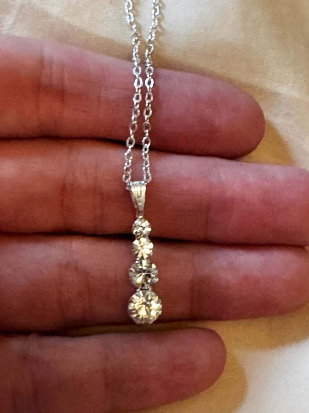 Monet Timeless Collection Graduated Stone Drop Necklace One Size Silver Tone